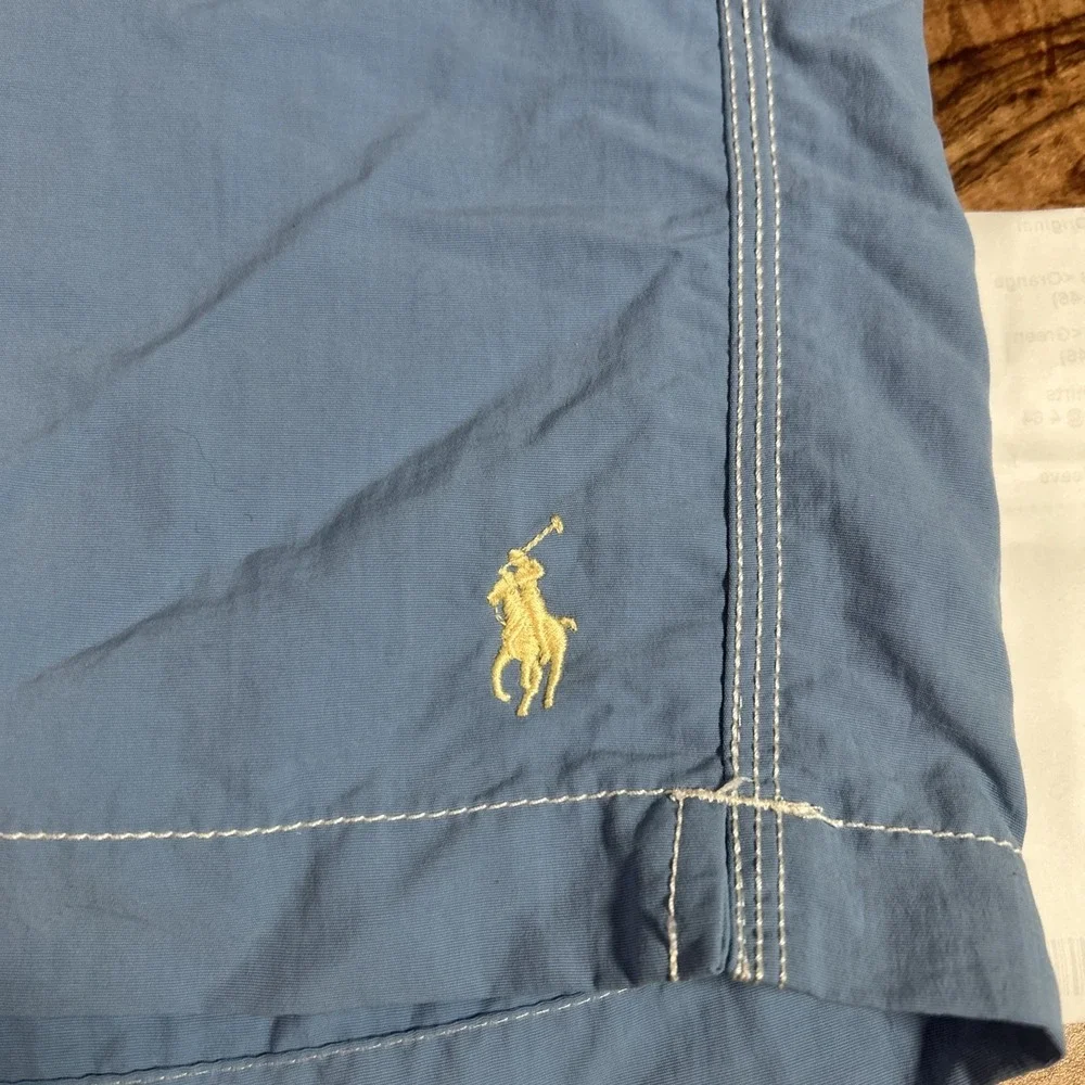 Vintage Polo Ralph Lauren Swim Trunks Men's XL 36x10 Blue Mesh Lined Drawstring